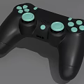 Black Entertainment Electronics Game Controller With Light Green Buttons And Joysticks For Gaming 3d model