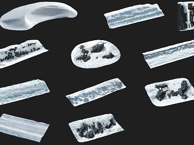 Natural Ice And Rock Landscape With Snowy Formations And Scenic Structures 3d model