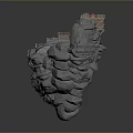 Floating Rock Island Scenic Landscape With Wooden Stairs And Red Carpets