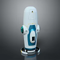 Modern Smart Machine With White Blue Body Circular Sensors And Control Panel Design 3d model