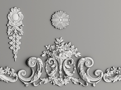 European-style carved 3d model