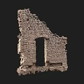 Ancient Stone Ruins Architectural Fragment With Archway And Weathered Masonry