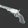 Vintage Revolver With Metal Body Wooden Grip And Gold Accents Classic Design
