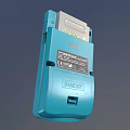 Blue Game Boy Color Entertainment Electronics with Game Screen Display and Cartoon Character Sticker