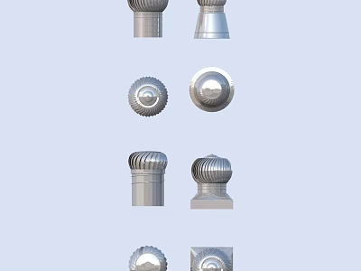 Industrial Ventilation Equipment Metal Components With Various Cylindrical And Dome Shaped Designs For Industrial Applications 3d model