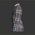 Men's Formal Plaid Suit Blue Orange And White Checkered With Green Tie For Formal Occasions