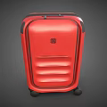 Red Hard Shell Suitcase With Striped Surface And Rolling Wheels For Travel 3d model