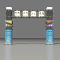 Event Entrance Arch for Beer Courtyard with Lights Decorations and Pillars