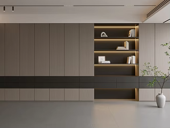 Modern Simple Sofa Background Wall Modern Decoration Balcony Cabinet Living Room Cabinet Wood Decorative Background Wall 3d model