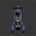 Blue Small Concept Car With Transparent Canopy Single Seat And White Wheels