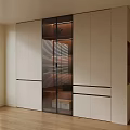 Modern Wardrobe Interior Design With Glass Door White Finish And Wooden Floor