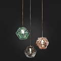 Modern Designer Pendant Lights With Geometric Shapes Glass And Metal Elements