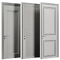 Modern Black Security Door With Glass Panels And Metallic Handles Design
