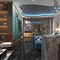 Luxury SPA Sauna Wellness Space With Comfortable Lounge Seats And Modern Decorative Lighting