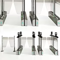 Smart Machines For Automated Entry With Glass Turnstile And Sensor Systems 3d model