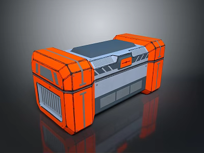 Orange And Gray Heavy Duty Storage Box With Reinforced Panels For Home Supplies Organization 3d model