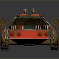 Decorative Ornament Set Featuring Armored Toy Car With Green Red Yellow Colors And Cannon