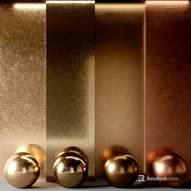 Metallic Panels In Various Tones With Spherical Accents 3d model 