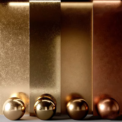 Metallic Panels In Various Tones With Spherical Accents 3d model Metallic Panels In Various Tones With Spherical Accents 3d model