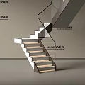 Sleek Designer Staircase With Modern Glass Railing And Light Colored Steps
