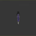Futuristic Sci Fi Weapon With Purple Silver Body And Glowing Blue Green Accents