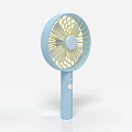 Light Blue Handheld Air Conditioning Fan With Yellow Blades And Control Button Design