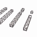 Metal Truss Columns With Various Sizes And Geometric Frame Structures For Construction Projects 3d model