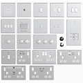 Modern Switch Switch Socket Hardware Socket Panel Smart Switch Smart Socket USB Panel 3d model