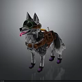 Playful Husky Dog Character With Goggles Backpack Purple Shoes And Sticking Tongue