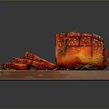 Sliced Roasted Ham on Wooden Cutting Board with Rosemary and Black Pepper