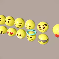 Yellow Emoji Faces Decorative Ornament Set with Various Expressions Cute Decorative Pieces