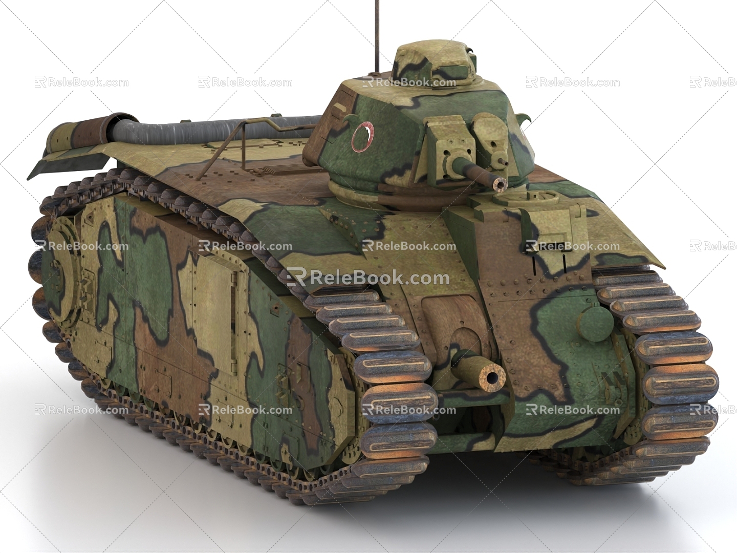 Early experimental tank B1 tank World War II tank 3d model