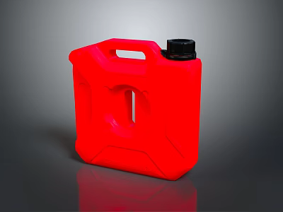 Red Industrial Plastic Jerry Can with Black Cap and Handle Design 3d model