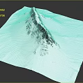 Snowy Mountain Terrain Model Featuring Sharp Peak Snow Covered Slopes And Exposed Black Rocks 3d model