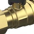 Brass Ball Valve With Black Handle And Red Indicator For Plumbing Applications
