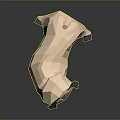 Low Poly Pug Model In Geometric Design Light Color With Black Ears And Dark Background