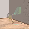 Transparent Acrylic Single Chair With Modern Minimalist Design And Sunlight Shadow Against Wall