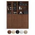 Wooden Home Office Desk Chair Set With Brown Storage Cabinet And Color Options