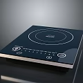 Smooth Black Induction Cooktop with Control Buttons and Circular Heating Zone for Kitchen Use 3d model
