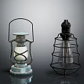 Vintage And Industrial Candle Lanterns With Metal Frame Glass Shade And Wire Cage Design