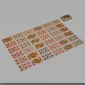 Colorful Domino Tiles Arranged Neatly With Storage Box And Number Patterns On Black Surface
