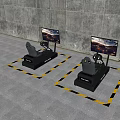 Modern game console driving game 3d model