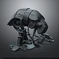 3D Mechanical Structure Model With Metallic Gray Texture And Robotic Arm Base 3d model