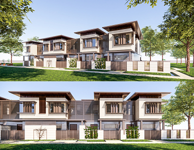 New Chinese Townhouse 3d model