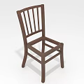 Wooden Leisure Chair Featuring Simple Straight Back Slats and Sturdy Modern Minimalist Frame
