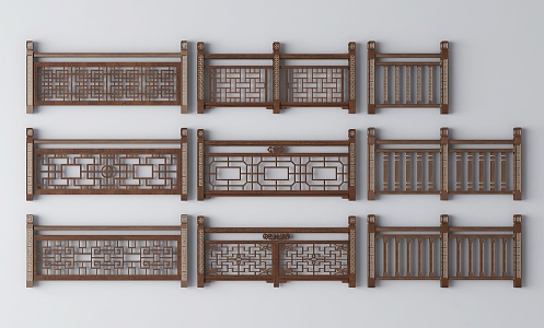 Modern new Chinese style baluster 3d model