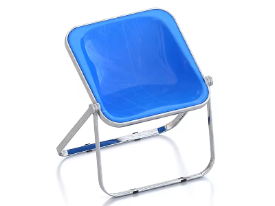 Modern Blue Transparent Acrylic Single Chair With Silver Metal Frame Design 3d model