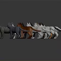Toy Cat Figurines Of Various Colors And Different Poses On Dark Surface