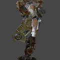 Yellow Mechanical Armored Robot Design With Number 03 And Detailed Joints