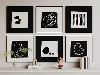 Modern Hanging Paintings 3d model